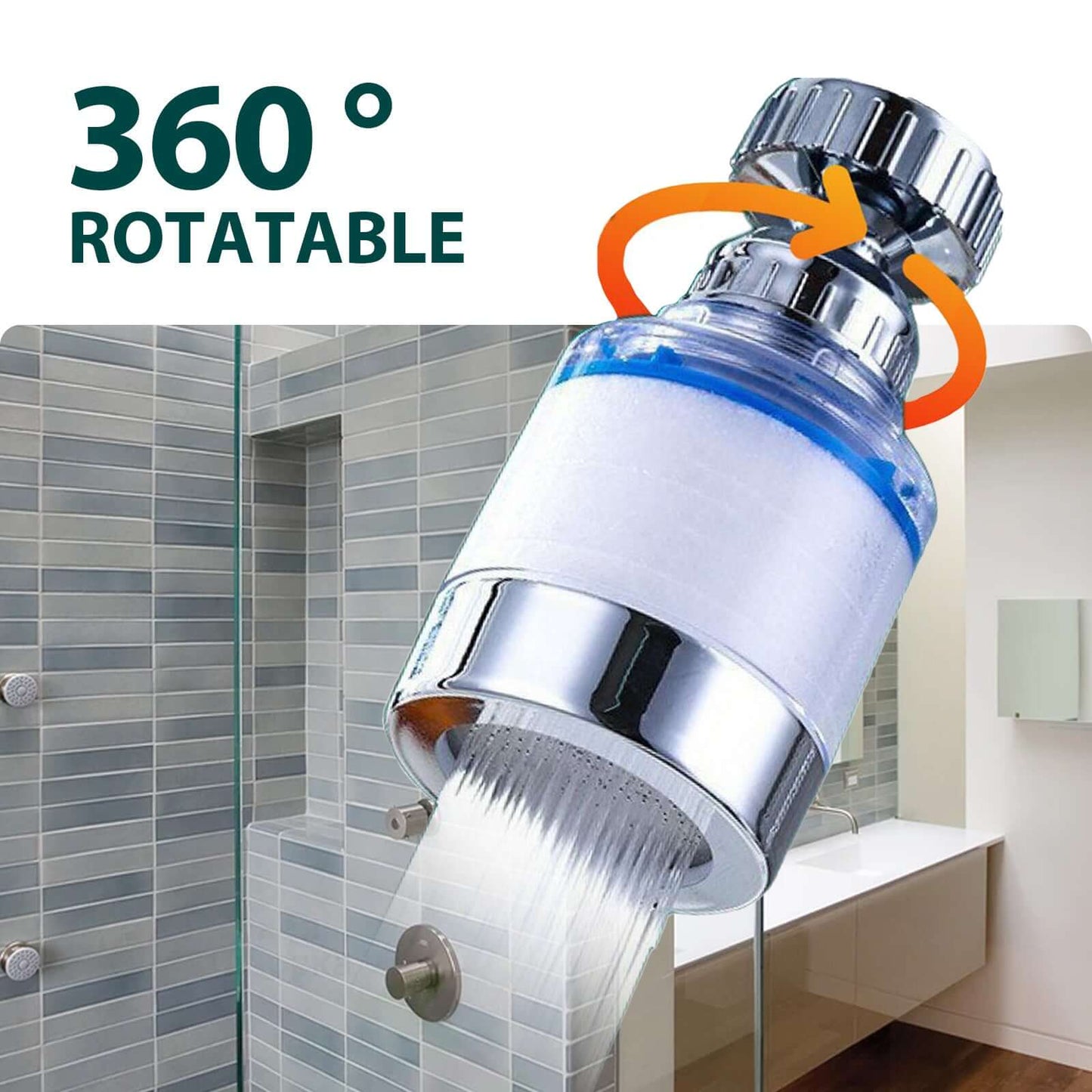 360 Degree Rotating Faucet Filter Water Purifier Faucet Filter Purifier For Kitchen, Bathroom, Sink, Removes Heavy Metals And Hard Water360 Degree Rotating Faucet Water Filter Purifie